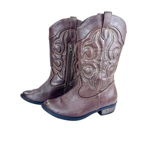 Cat & Jack Girls Brown Cowboy Boots - Size 1